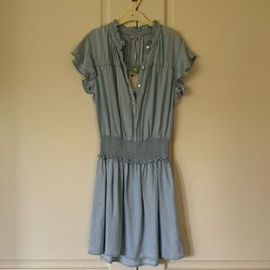 Rails ruffled light denim dress
